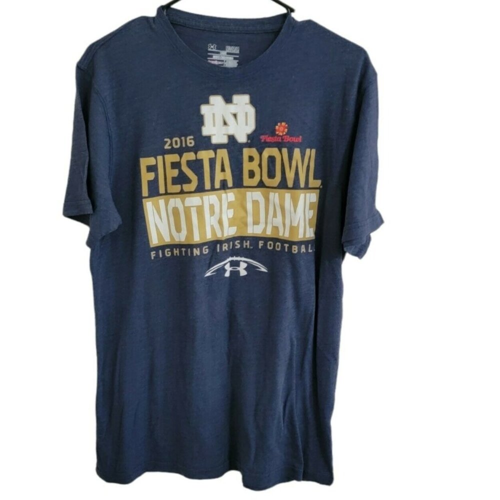 Under Armour Heatgear T-Shirt Mens Size Medium Notre Dame 2016 Fiesta Bowl Tee